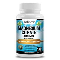 Magnesium Citrate 400 Mg Dietary Supplement, Maximum Strength, 120 Capsules Per Bottle 120 Capsules
