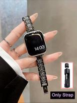 1Pc Women Thin Metal Diamond Bracelet Band for Apple Watch Series 11/10/9/8/7/6/5/4/3/2/SE/Ultra Replacement Metal Watch Band with Tool 38/40/41/S(10/11)-42MM juoda