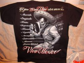 VIVA MEXICO SKELETON DRINKING T-SHIRT SHIRT XL