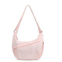 Korean Style Nylon Shoulder Bag Large Capacity Dumpling Bag Solid Color Handbag  Girls rožinė