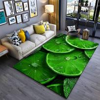 Fresh vibrant green lime slices carpet Yoga living room room decor children's crawling mat doormat area rug games mat 40x60cm