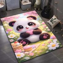 Multiple sizes Cute Panda Flowers Carpet for Living Room Bedroom Sofa Home Decor Rus Non-slip Floor Mat Luxury Gift 40x60cm