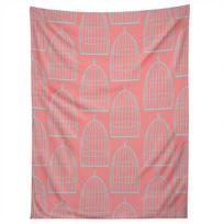 BIRD CAGE PATTERN tapestry 75x100 juoda