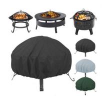 210D Oxford Fire Pit Cover Silver Coated Waterproof Dustproof Outdoor Heater Protector 85x40cm pilka