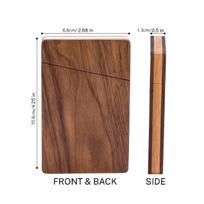 Portable Walnut Wood Business Card Holder Slim Card Case For Men Wooden Business Card Ganizer Desk Accessories·