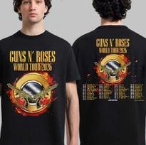 Guns N Roses World Tour 2026 Schedule Dates Two Sided T-Shirt 4XL