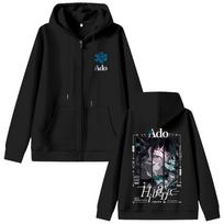 Ado World Tour Hibana Zipper Hoodie Men Women Fashion Japanese Style Zip Up Jacket Casual Vintage Zip Up Sweatshirt S