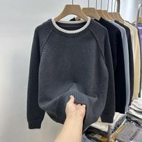 Moteriškas megztinis rudeninis žiemos storesnis megztinis šiltas megztas megztinis ilgomis rankovėmis džemperis Oversize džemperis M pilka