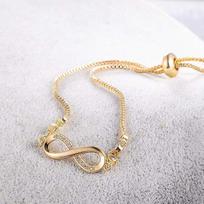 Nilu's Collection Infinity Shape Cubic Zirconia Diamond Bracelet for Women Jewelry for