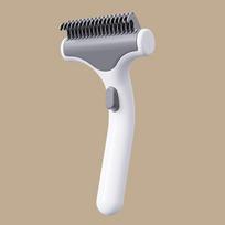 1PC Floating Stainless Steel Dog Hair Removal Brush For Long Hair Breeds Puppy Cat Comb Pet Grooming Products Curved Design balta