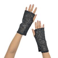Sequined Reflective Stage Gloves Elastic Fingerless Performance Handwear  Nightclub juoda