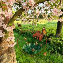 Large Capacity Flower Bird Water Feeder Wide-Mouth Bee Watering Station Retro Bird Bath  Courtyard Red Bird