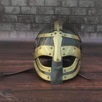 Viking Vende Helmet Replica  Handmade Medieval Norman Warrior Armor  LARP  SCA Viking Costume Prop Brown Finish Metal Helmet