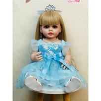 22 colių naujagimio minkšto silikono vinilo lėlytė, atgimusi mergaitė, princesė Betty su ilgu auksiniu peruku, plaukų lėlių žaislas