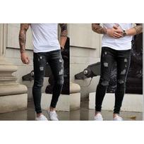 Grinding White And Worn-Out Slim Fit Jeans For European And American Men'S Tight Jeans S juoda