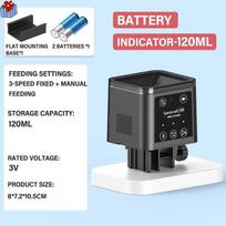 320 ml žuvų bako LED LCD ekranas automatinis tiektuvas didelės talpos išmanioji šėrimo įranga Akvariumo laiko nustatymo žuvų tiektuvas 120ml-battery-indicator light black