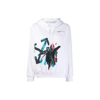 Off-White Brush Arrow Oversize Hoodie White Women Tops OWBB032R20F301280130 M