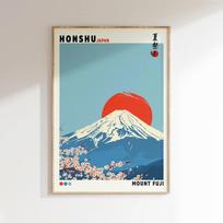 Mount Fuji Sunrise Wave Canvas Print Hokusai Giant Wave Landscape Japanese Wall Art Poster for Modern Living Room Home Decor 20X30cm Unframed