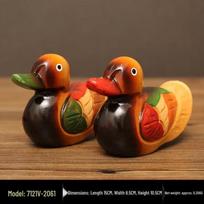 Ruijie Wooden Mandarin Duck Pair Ornament