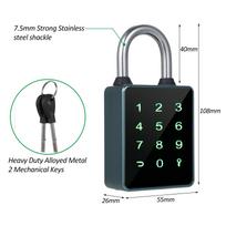 Smart Padlock   Keypad Smart Lock Entry Front   Combination Lock Water Resistant APP Enabled for Home Gate Gym Outdoor School Bike Locker Sto