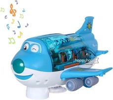 Children Electric Airplane Toy Aircraft Car Model featuring Music Simulation Traffic Plane Present designed for Boys Girls Children's Birth Date mėlyna