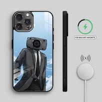 S-Skibidi Toilet Dark S-Speakerman Phone Case For iPhone17,16,15,14,13,12,11 Plus,Pro Max Magnetic For Magsafe Wireless Charging iPhone16PROMAX