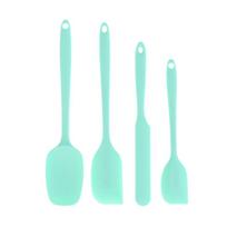 4Pcs/Set Non Stick Heat-Resistant Silicone Spatula Set Kitchen Utensils With Cream Scraper For Cooking Mixing Baking Tools žalia