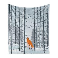 Fox Blanket Plush Warm Animal Style Living Room Decor Blankets Breathable Lightweight Flannel Blanket for Kids Girls Boys Adult 75x90cm