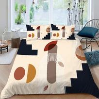 Mid Century Modern Duvet Cover Set King Abstract Geometric Balance Shapes Rainbow Sun Circles Boho Comforter Cover Bedding Sets 135x200cm