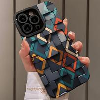 Geometric phone case for iPhone 1716 Pro 15 Pro 14 13 12 11 XS 14 PRO MAX 16 plus 14Pro 12pro iphone 11 smėlis