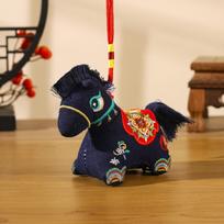 Red Embroidery Mascot Pony Pendant Horse Doll Embroidered Bag Horse Hanging Decoration New Year Gift Chinese Style 4XL