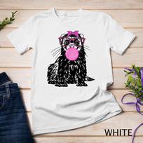 cute Ferret with bubble gum bandana glasses Unisex T-Shirt Mens Womens Tees Top 2XL