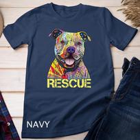 Rescue Dog Colorfull Pitbull Dog Adopt Don't Shop T-Shirt Mens Womens Tees Top Unisex T-Shirt Mens Womens Tees Top S