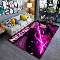 Anime Character Nezuko Carpet with Purple Sword Glow Design Suitable for use as an anti-slip for living room bedroom sofas 40x60cm( 15x23in )