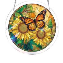 Stained Glass Style Puzzle Suncatcher Acrylic Window Hanging Ornaments DIY Jigsaw Puzzle Art Sun Catcher Kit for Adults F