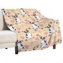 Chic Black White Chihuahua Print Throw Blanket for Sofa Quilt and Outdoor Camping  Cozy Soft Plush 100cmx150cm