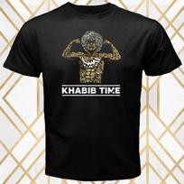 Khabib Time Famous Fighter MMA Nurmagomedov Men's Black T-Shirt Size S 3XL L