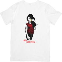 Amy Winehouse Music Unisex Fit for Men  Women Quality Cotton T-Shirt White. S