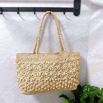 Bohemiška raffia šiaudų rankinė-tote gėlių nėrimo jūros paplūdimio krepšiai moterims petinė rankinė rankų darbo pintas rankinis krepšys pirkinių krepšys kelioniniai piniginės smėlis