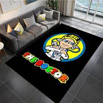 The Doctor Cartoon Head Yellow Carpet Mat Racing Theme Living Room Rug with Number 46 Signature Home Decoration Rugs for Bedroom 40cmx60cm