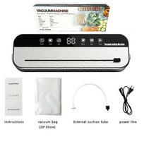 Vacuum Sealer Machine 75KPa Food with 6-in-1 Dry/Moist Modes & Digital Timer, Compact Lightweight Design, Built-in Cutter + 10 Bags (white)