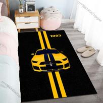 1PC Yellow Car Black Stripes Carpet for Living Room Bedroom Sofa Home Decor Rus Non-slip Floor Mat Luxury Gift Multiple Sizes 40x60cm