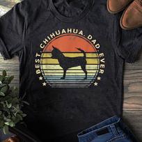 Chihuahua Dad Ever Chi Dog Lover Gifts Pet Owner Women Men T Shirts Cotton Tops S juoda