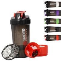 550ML Protein Shaker Bottle with Mixing Ball and Detachable Supplement Container Leak Proof Sports Water Bottle for Gym and Outdoor Use One Size