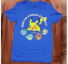 Pokemon Pikachu Charizard Gotta Catch 'Em All Mens S Blue Graphic T Shirt New 4XL