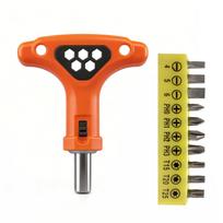 Ratcheting Bit Driver with Non-Slip Handle Ratchet Bit Screwdriver Multifunctional for 1/4 Inch Hex Screwdrivers Bits Set