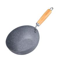 Rapid Heat Stir Fry Pan Anti-scalding Handle Omelette Pan Practical Marble Pattern Wok  Noodle 24cm