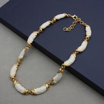 White Enamel, Elegant Heavy Industry, Classic Geometric Necklace, Exquisite Workmanship, Ancient Bamboo Festival 42cm