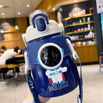 Astronaut Children's Thermos Mug Boys Large Capacity School Dedicated 316 Straw Cup Girls Portable Big Belly Cup 850ML