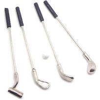 Dollhouse Miniature Golf Set Miniature Model Golf Club Mini Golf Clubs for Children 1:12 Doll Toy Furniture Accessories 7*5*1.5cm,4*4*4cm,5Pcs sidabras/juoda